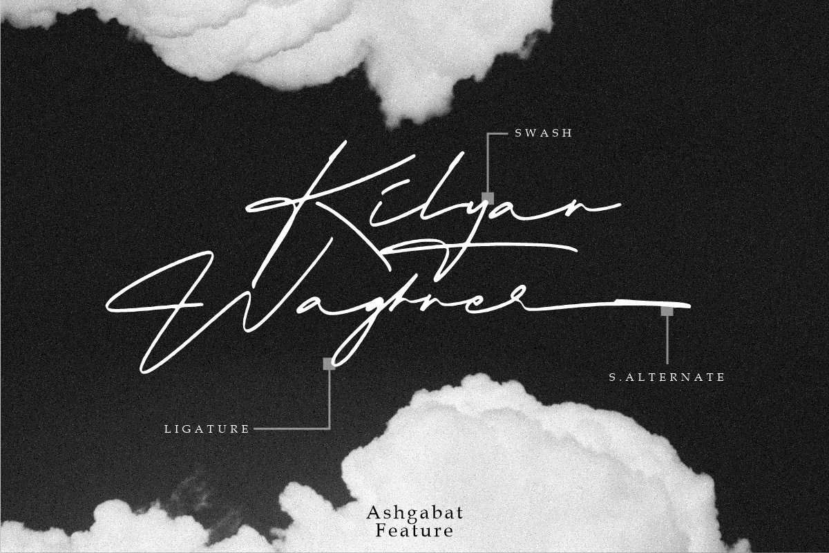 Ashgabat Natural Signature, a Script Font by Glyphstyle (Photo 2 of 12)