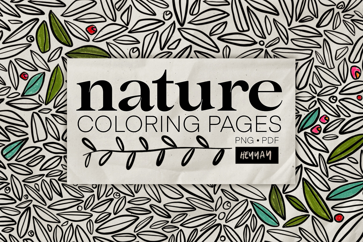 NATURE coloring pages, a Texture Illustration by HEYYAY (Photo 1 of 9)