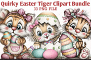 Quirky Easter Tiger Clipart Bundle, an Animal Illustration by RobertsArt (Thumbnail 1 of 6)