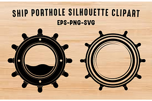 Porthole SVG Clipart Silhouette SVG, an Object Illustration by Gfx Expert Team