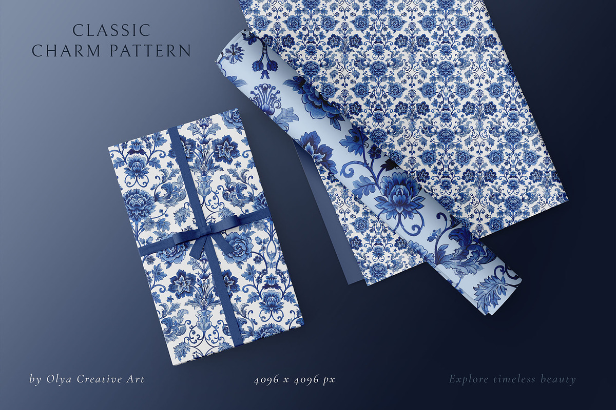 Chinoiserie Floral Seamless Pattern, a Pattern Graphic by Olya Creative (Photo 4 of 11)