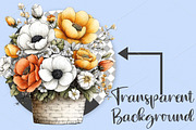 Whimsical Spring Flower Basket PNG, an Illustration by Canvas Craft (Thumbnail 2 of 7)
