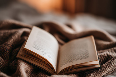 A Book Open on a Soft Blanket, a School & Education Photo by Virgo Studio