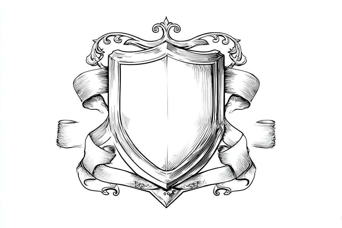 Hand-Drawn Heraldic Shield and Ribbo, an Object Graphic by BIPLOB EXPERT (Photo 4 of 8)