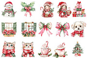 Watercolor pinjk Christmas clipart, an Illustration by Designworld (Thumbnail 2 of 5)