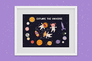 Space Adventure, Cute Vectors