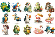 Funny Quirky Summer Birds Clipart, an Illustration by Craft Nest (Thumbnail 3 of 4)
