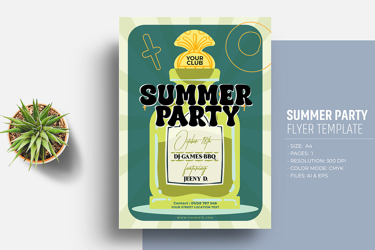 Summer Party Flyer Template, a Flyer Template by Sharifull11 (Photo 1 of 3)