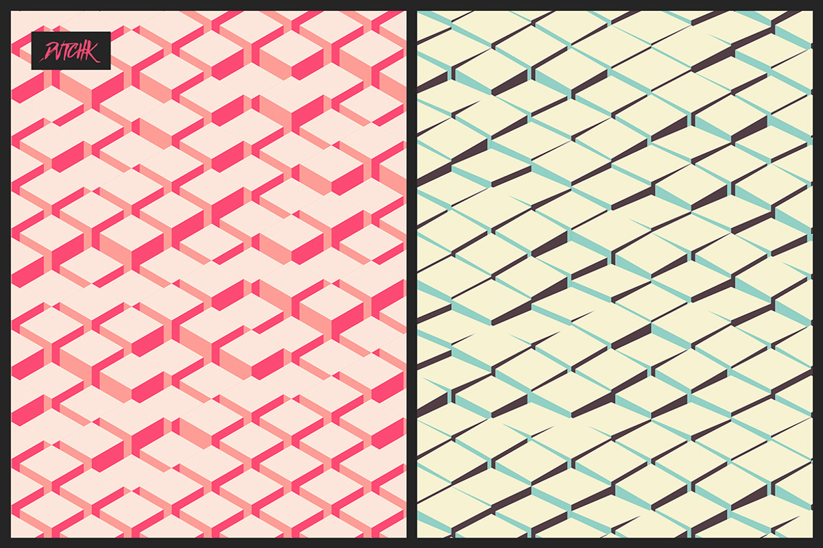 Isometric Cubes / Vector Backgrounds, a Pattern Graphic by dvtchk (Photo 2 of 8)