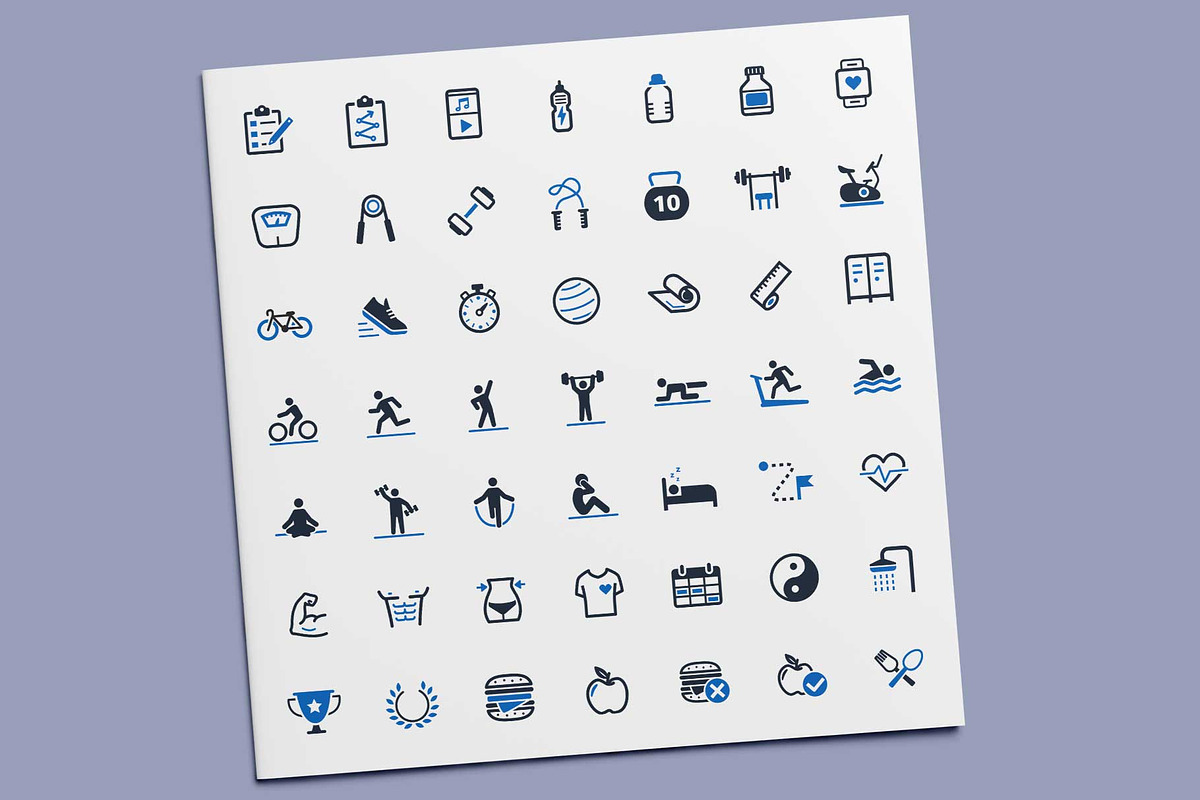 Fitness Icons, a Solid Icon by minhm2m (Photo 3 of 6)