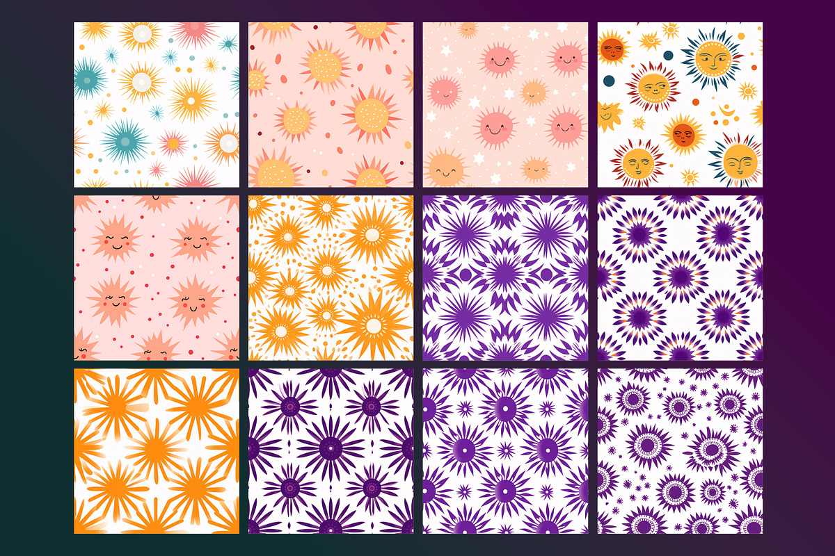 Abstract Boho Sun Seamless Pattern, a Pattern Graphic by Forhadx5