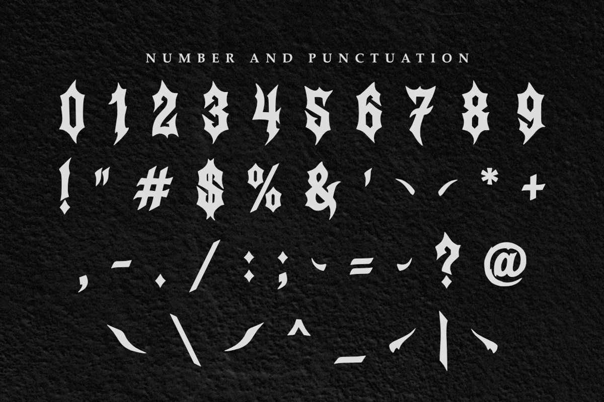 Sinner | Black Metal Font, a Symbol Font by Masyafi Studio (Photo 4 of 8)