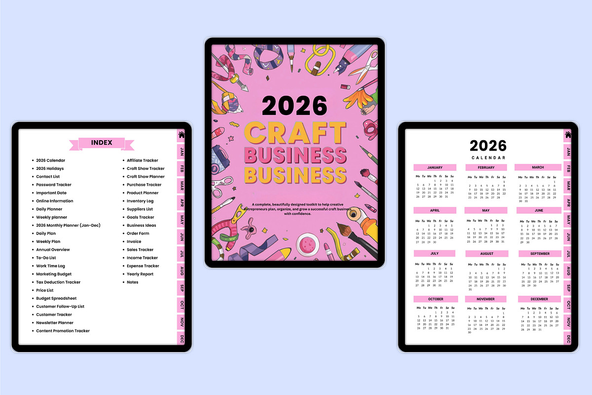 Digital 2026 Craft Business Bundle, a Stationery Template by Shumaya (Photo 3 of 4)