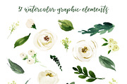 Watercolor White Flower Clip Art, an Illustration by Graphic Box (Thumbnail 7 of 7)