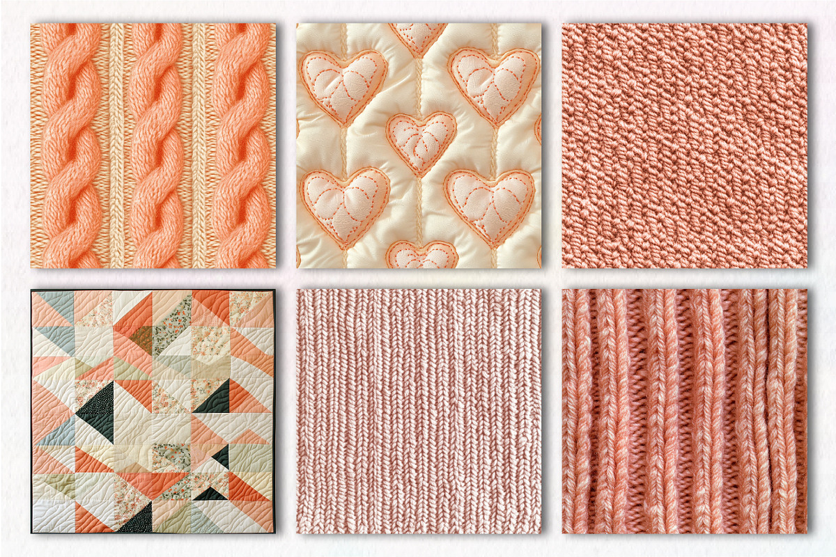 Peachy Fabrics Seamless Pattern, an Illustration by CreationArt (Photo 2 of 5)