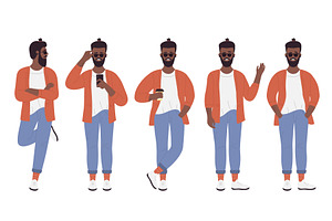 Stylish Afro Hipster in Various, an Object Illustration by Flashvector