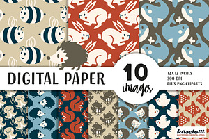 AnimalMinis Winter Paper and Clipart