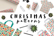 Vector Christmas Pattern Set (Sale), a Pattern Graphic by Chloe's Illustrations (Thumbnail 1 of 10)