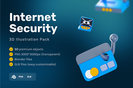 3D Internet Security Illustrations, an Object 3D Model by Fuwa Team