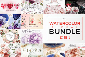 Watercolor Floral Bundle