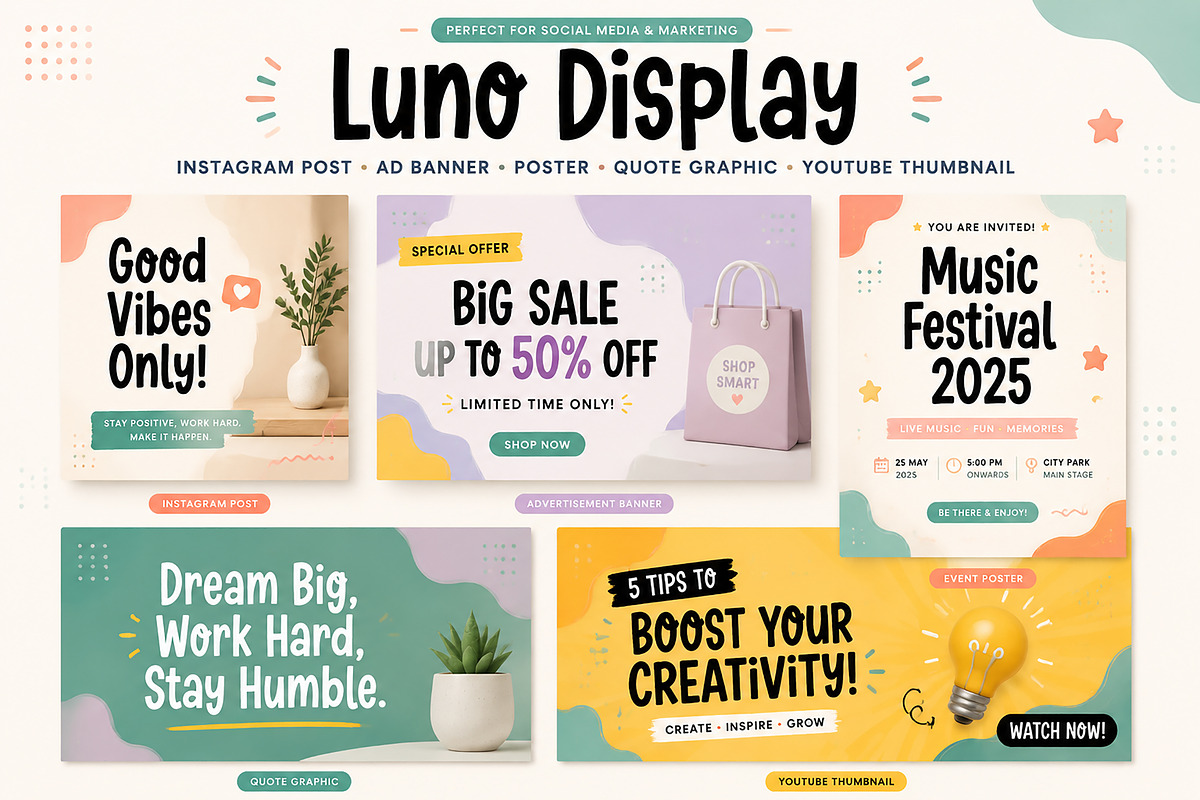 Luno Display, a Script Font by Wow Magic (Photo 2 of 4)
