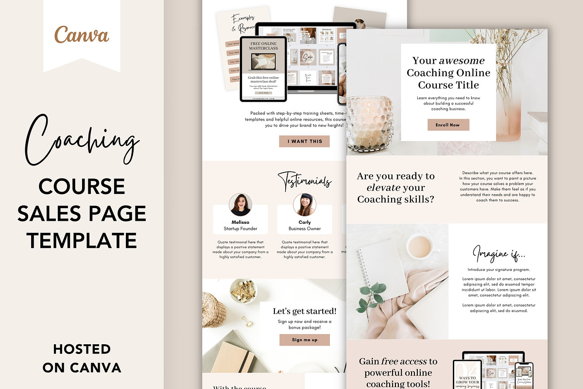 Coaching Sales Page Template Canva, a Landing Page Template by DeeBeeDesign (Photo 1 of 10)