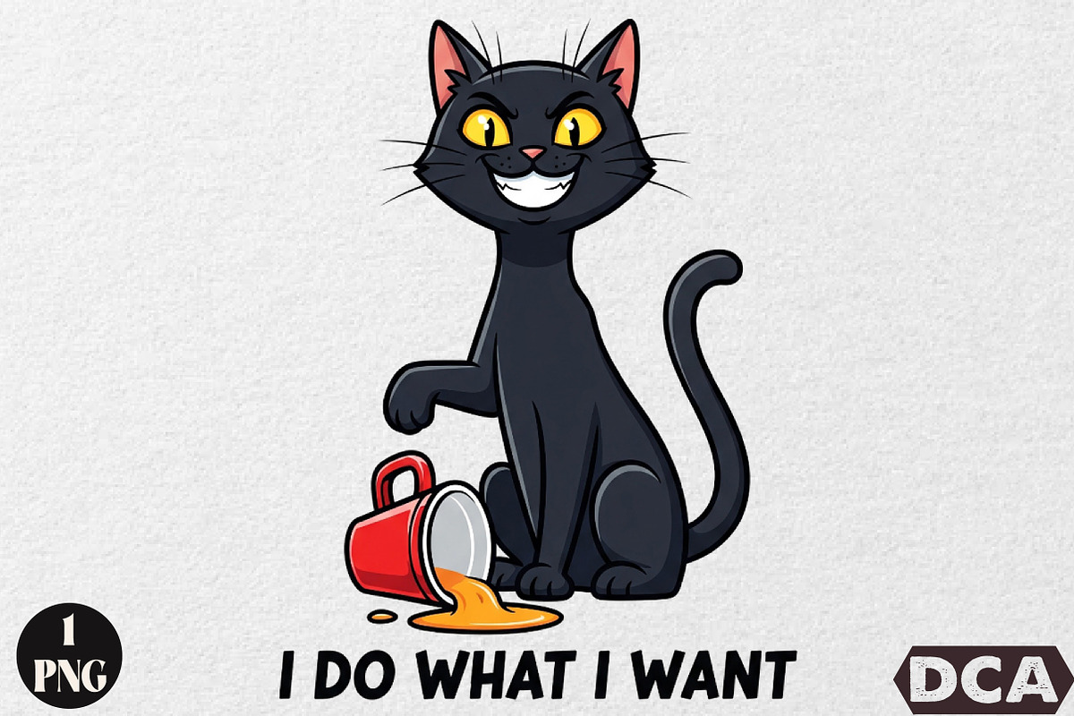 I Do What I Want Funny Cat, an Illustration by DreamCafeArt (Photo 1 of 6)