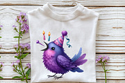 Watercolor Funny Bird Clipart, an Illustration by Rose Art (Thumbnail 4 of 7)