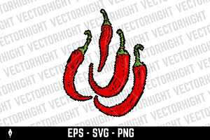 Pixel art chili peppers isolated on, a Food Illustration by Vectorhight