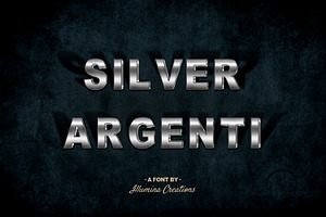 Silver Argenti Metallic 3D Font BMP