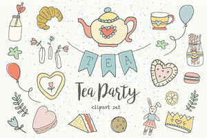 Pastel Tea Party Clip Art
