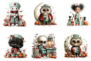 Halloween Nurse Clipart Bundle, a Seasonal Illustration by CreationArt (Thumbnail 5 of 7)