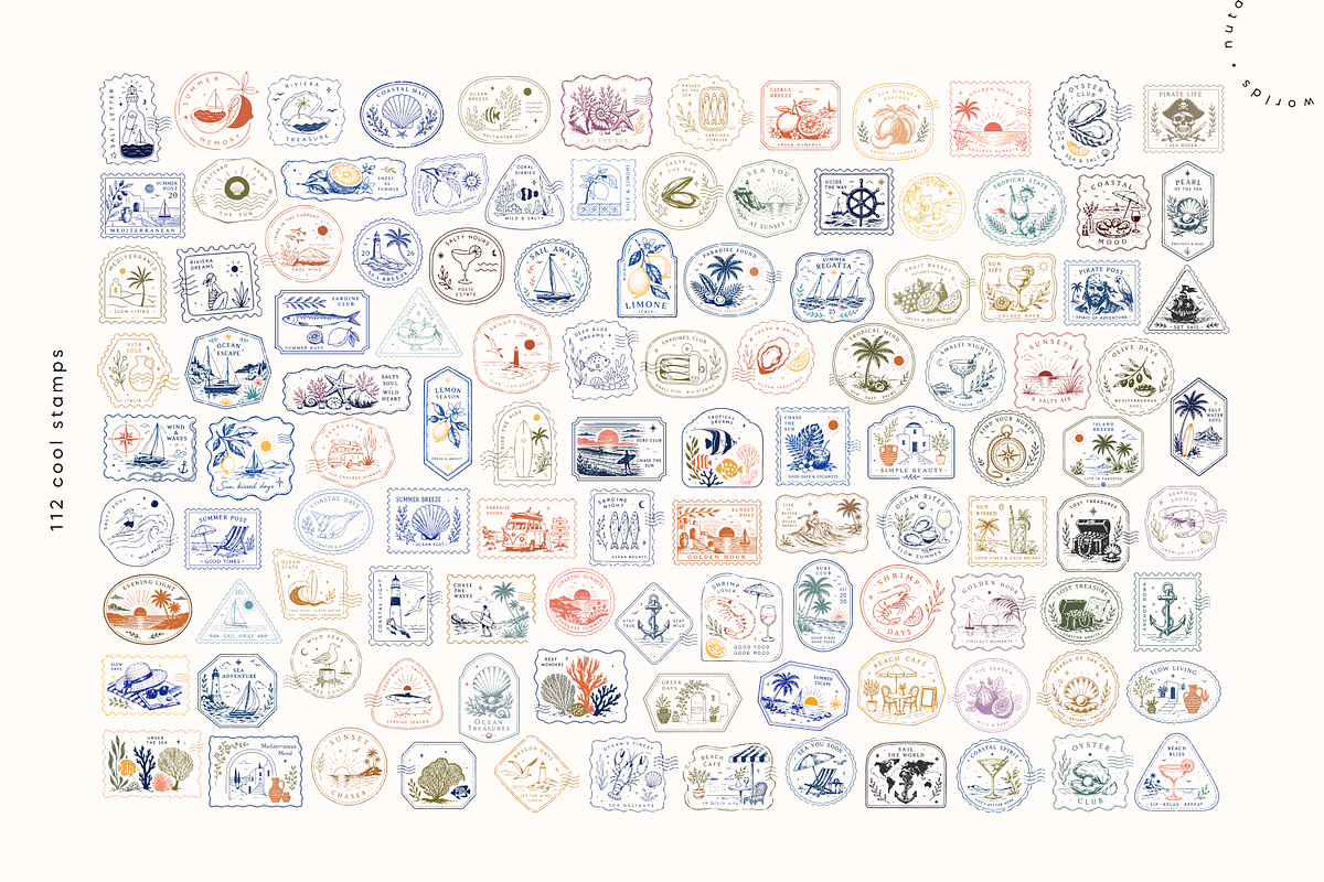 Tropical Vector Stamps & Frames, an Object Graphic by Nutalin Art (Photo 3 of 11)