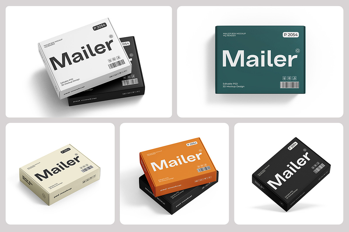 Cardboard Shipping Mailer Box Mockup, a Packaging Mockup by Ram Studio LLC (Photo 14 of 14)
