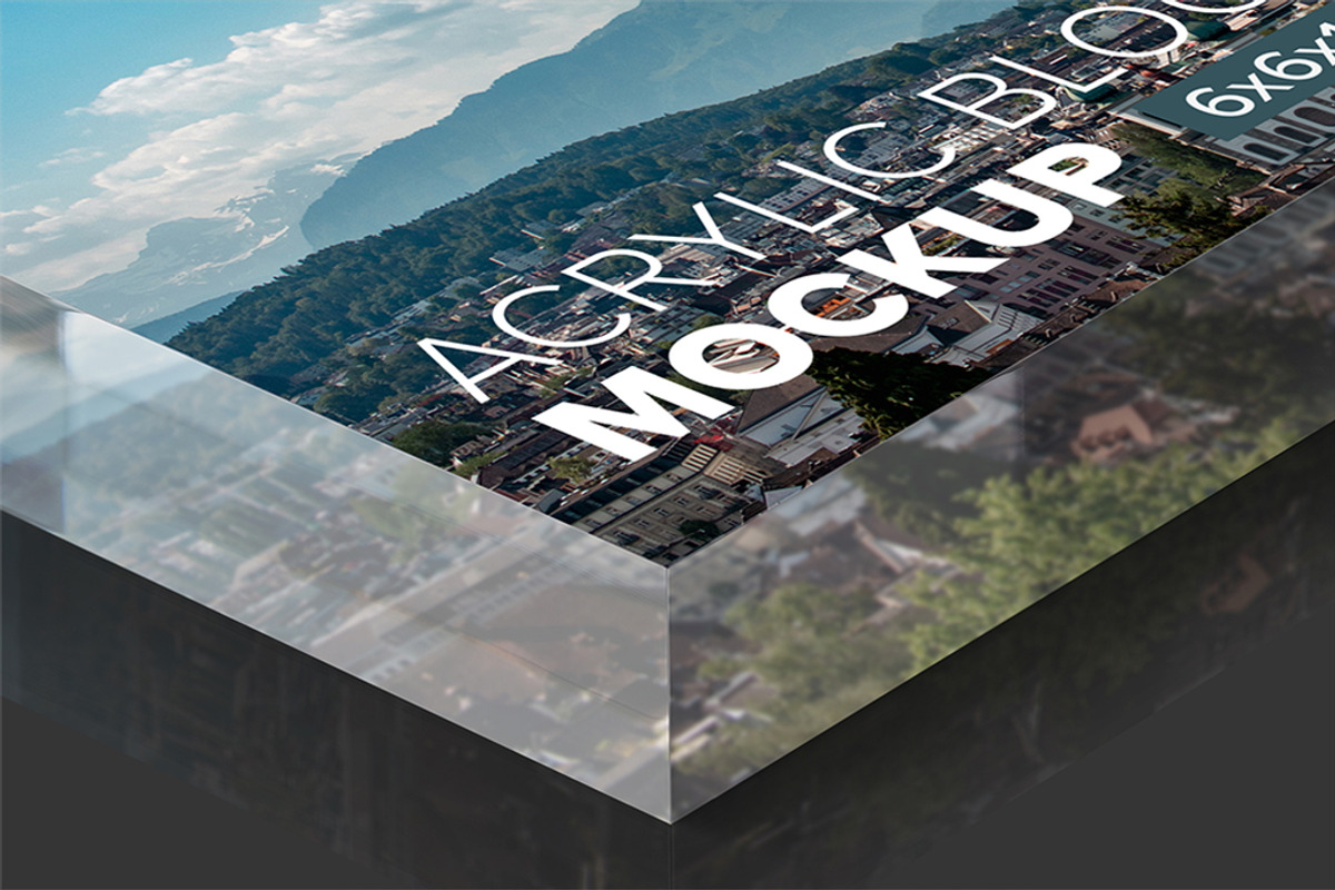 Close Up Acrylic Photo Block Mockup, a Merchandise Mockup by Mockups by Carlos Viloria (Photo 4 of 4)