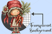 Watercolor Coquette Farm Girl PNG, a Seasonal Illustration by Canvas Craft (Thumbnail 3 of 5)