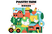 10 Poultry Farming Illustration, an Animal Illustration by denayunebgt (Thumbnail 1 of 4)