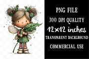 Christmas Whimsical Fairy Clipart, an Illustration by Designking (Thumbnail 4 of 5)