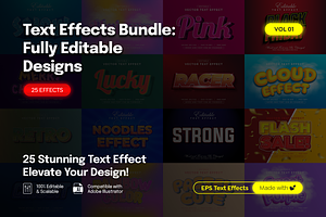 25 Text Effects Template Pack, a Layer Style Add-On by padilah_a