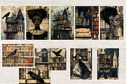 GOTHIC LIBRARY JUNK JOURNAL PAGES, a Person Illustration by Daring Digies (Thumbnail 5 of 8)