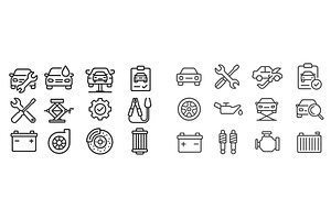 Automobile maintenance icons, a Transportation Illustration by ZinetroN