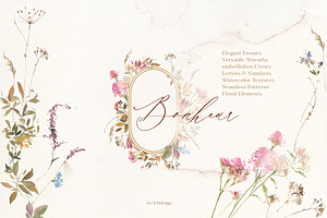 Bonheur Fall Florals Clip Art, an Illustration by whiteheartdesign