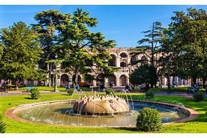 The fountain in piazza bra verona italy featuring verona, italy, and bra, an Architecture Photo by Leonid Andronov
