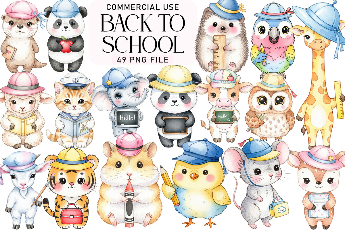 Back to School Clipart PNG, an Illustration by Daily.Designs (Photo 1 of 5)