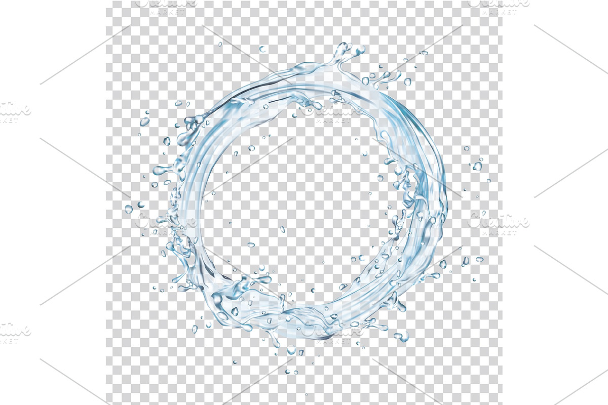 vector water splash circle, a Food Illustration by vectorprro