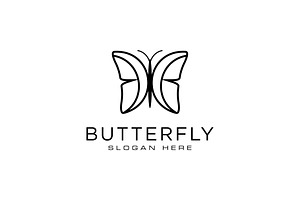 Butterfly Logo Set Animals