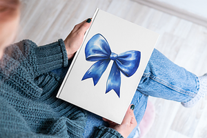 Blue Bows Watercolor Clipart