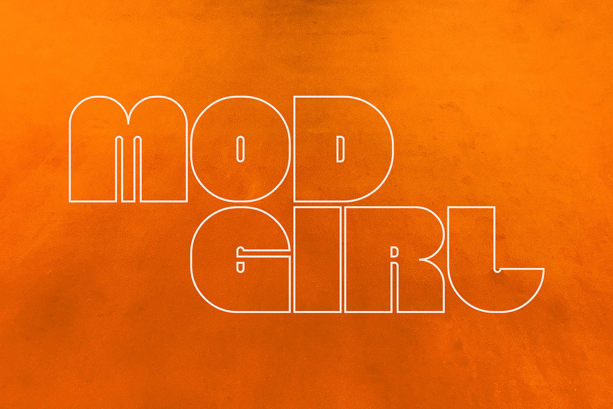 Mod Girl | Modular Display Typeface, a Sans Serif Font by wendyleftmealone (Photo 1 of 5)