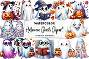 Halloween Ghosts Clipart, an Illustration by DreamArtGraphic (Thumbnail 1 of 5)