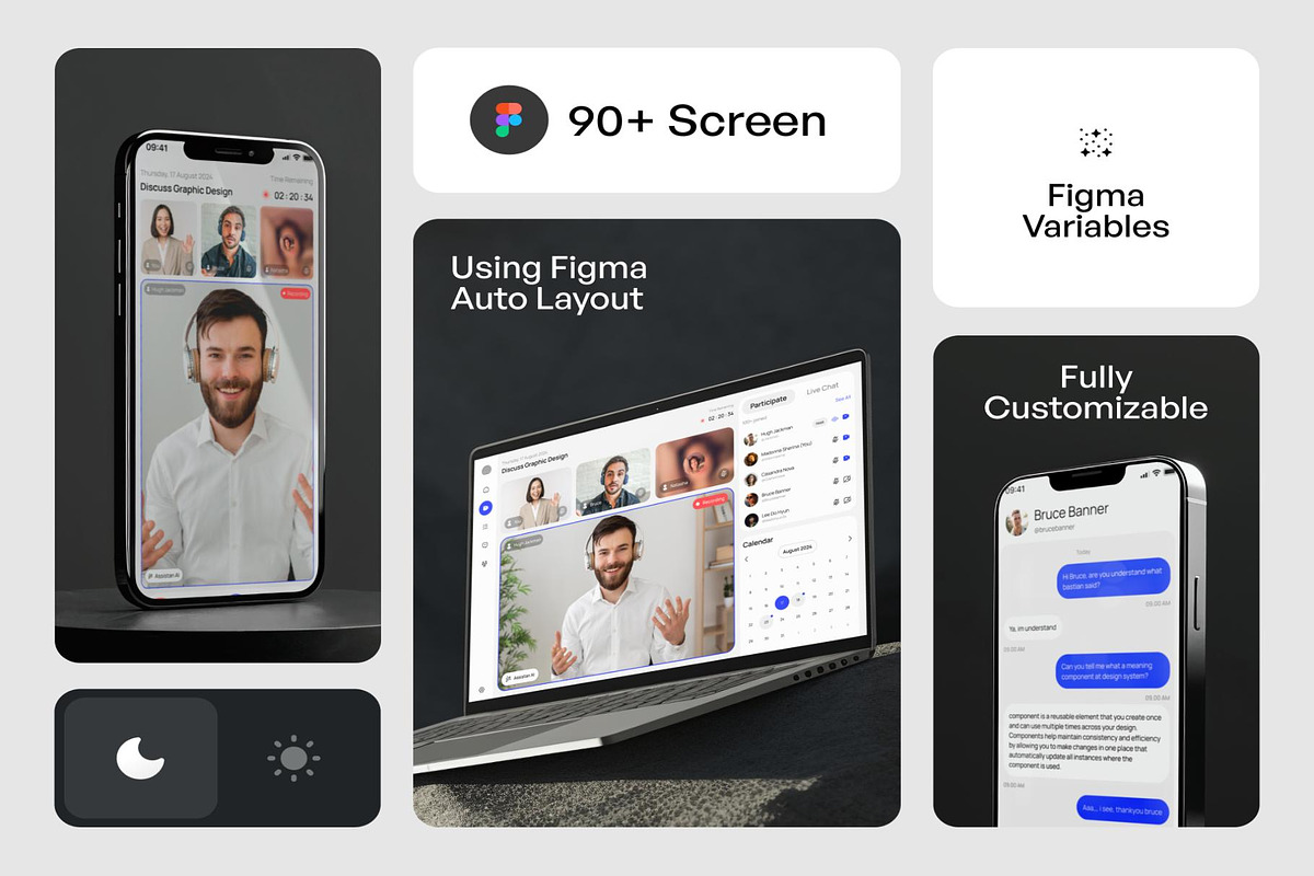 MeetOn Video Conference Dekstop App, an UI Kit Template by Lumina_ui_ux202 (Photo 2 of 7)